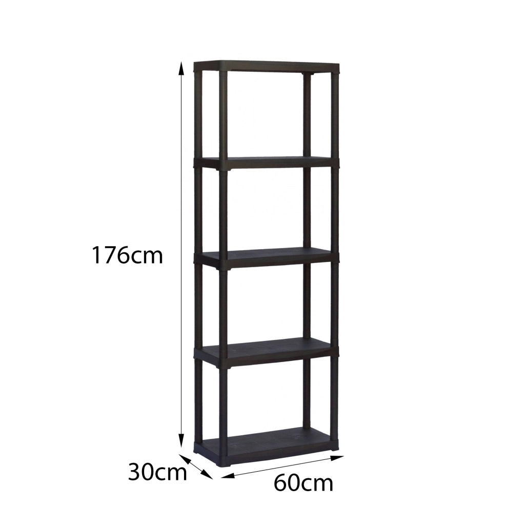 Scaffale a 3 ripiani in Aurelian, Scaffalatura multiuso per interno o esterno, 100% Made in Italy, cm 60x30h176, colore Antracite