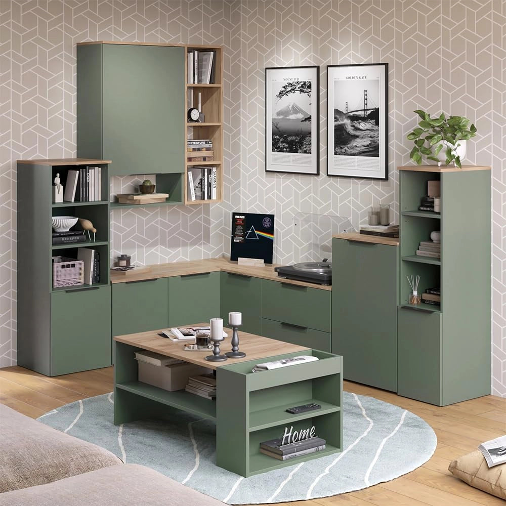 Armadio universale Wido, Verde, 40.2 x 120 cm con una porta, adatto per la conservazione di oggetti domestici