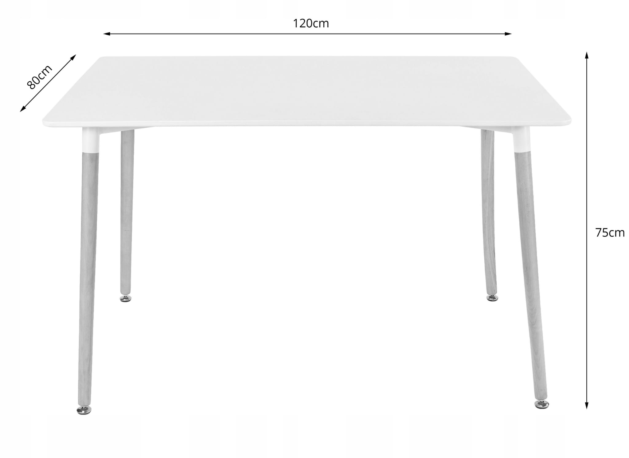 Tavolo rettangolare Valora YURO 120x80 bianco + 6 sedie OSAKA bianche
