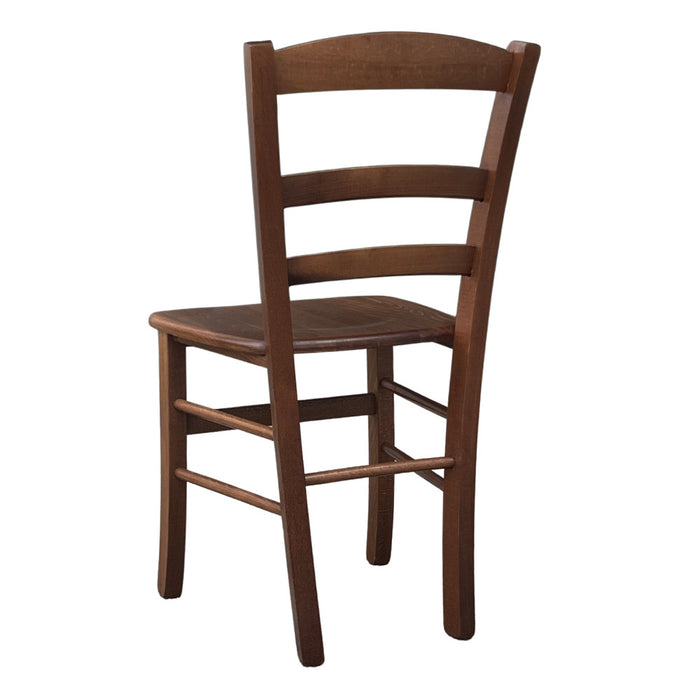 Sedia da sala da pranzo in legno paesana con seduta in massello noce scuro x 2