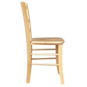 Sedia da sala da pranzo Venezia in legno massccio naturale con seduta massello