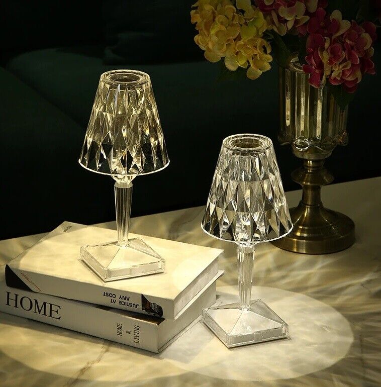 LAMPADA DA TAVOLO CLEAR CRYSTAL RICARICABILE USB