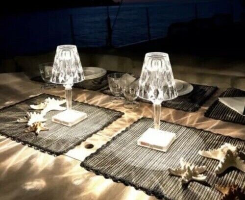 LAMPADA DA TAVOLO CLEAR CRYSTAL RICARICABILE USB