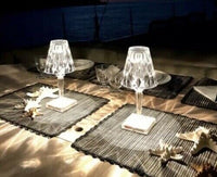LAMPADA DA TAVOLO CLEAR CRYSTAL RICARICABILE USB