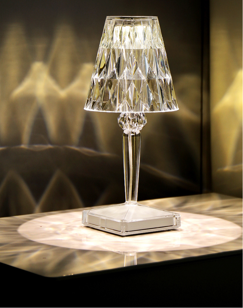LAMPADA DA TAVOLO CLEAR CRYSTAL RICARICABILE USB