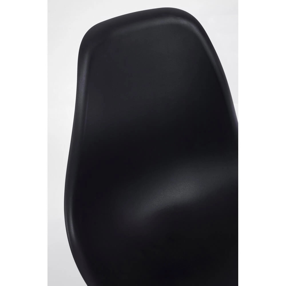 Set di 4 Sedie con Seduta in Polipropilene e Gambe in Acciaio Effetto Legno - MARISSA