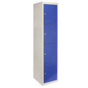 Armadietto da Montare con 4 Porte Blu in Acciaio per Scuole Palestre Spogliatoi