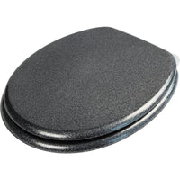 Croydex nero glitter sedile wc, legno, nero, 44.5 x 38 x 6 cm