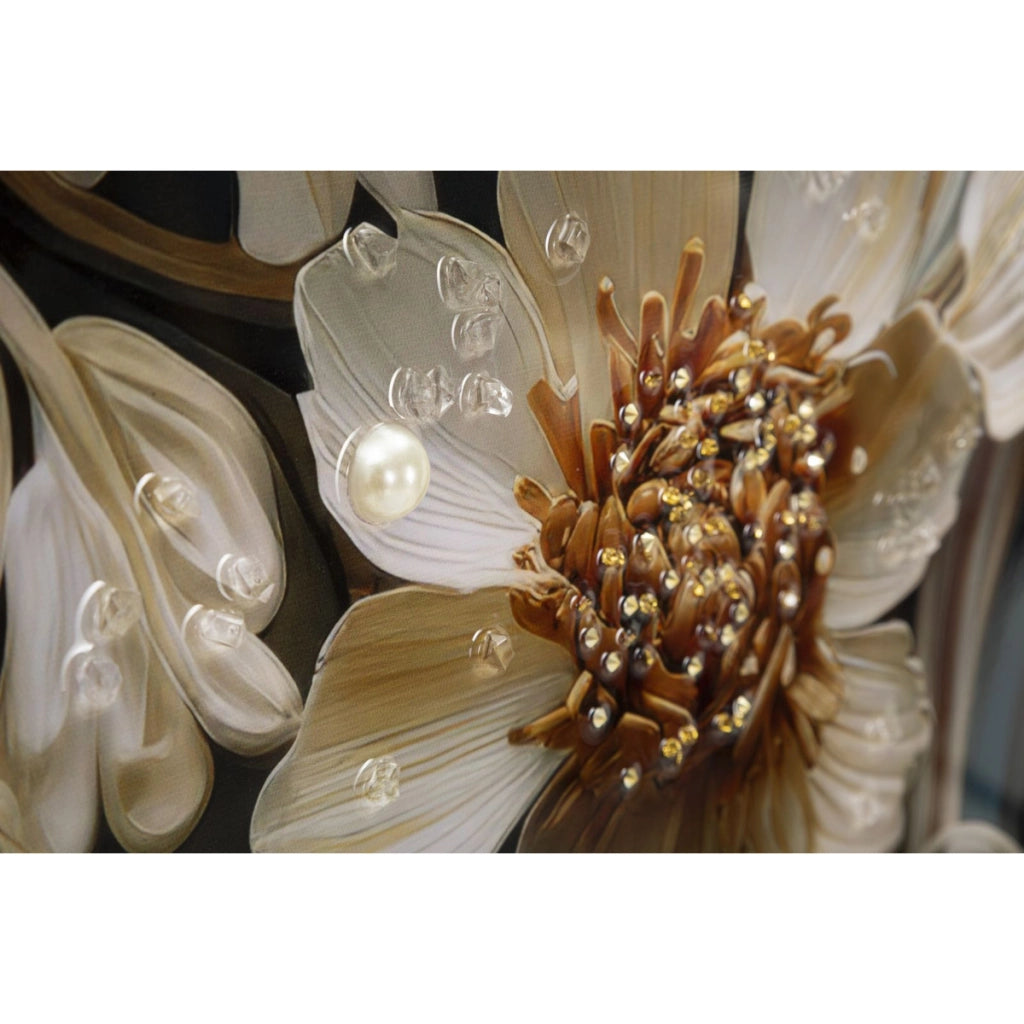 Stampa su Tela Fiori 71, Multicolore, Legno, 82x4x82 cm