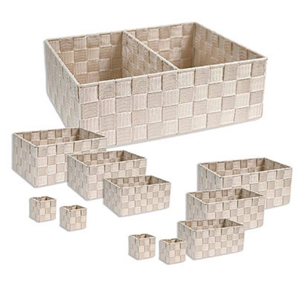 Trade Shop - Scatole In Tessuto Componibili Organizer Per Bagno Armadi Scaffali 79081 Beige -