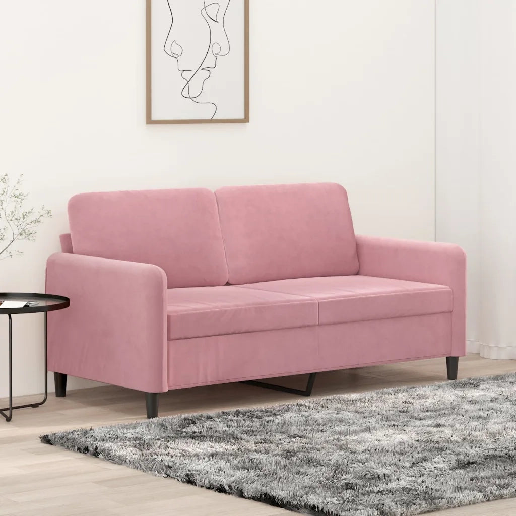 Divano | Divano da soggiorno | Sofa a 2 Posti Rosa 140 cm in Velluto