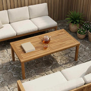 Piano del tavolo Rettangolare Legno di teak solido Naturale 42033167