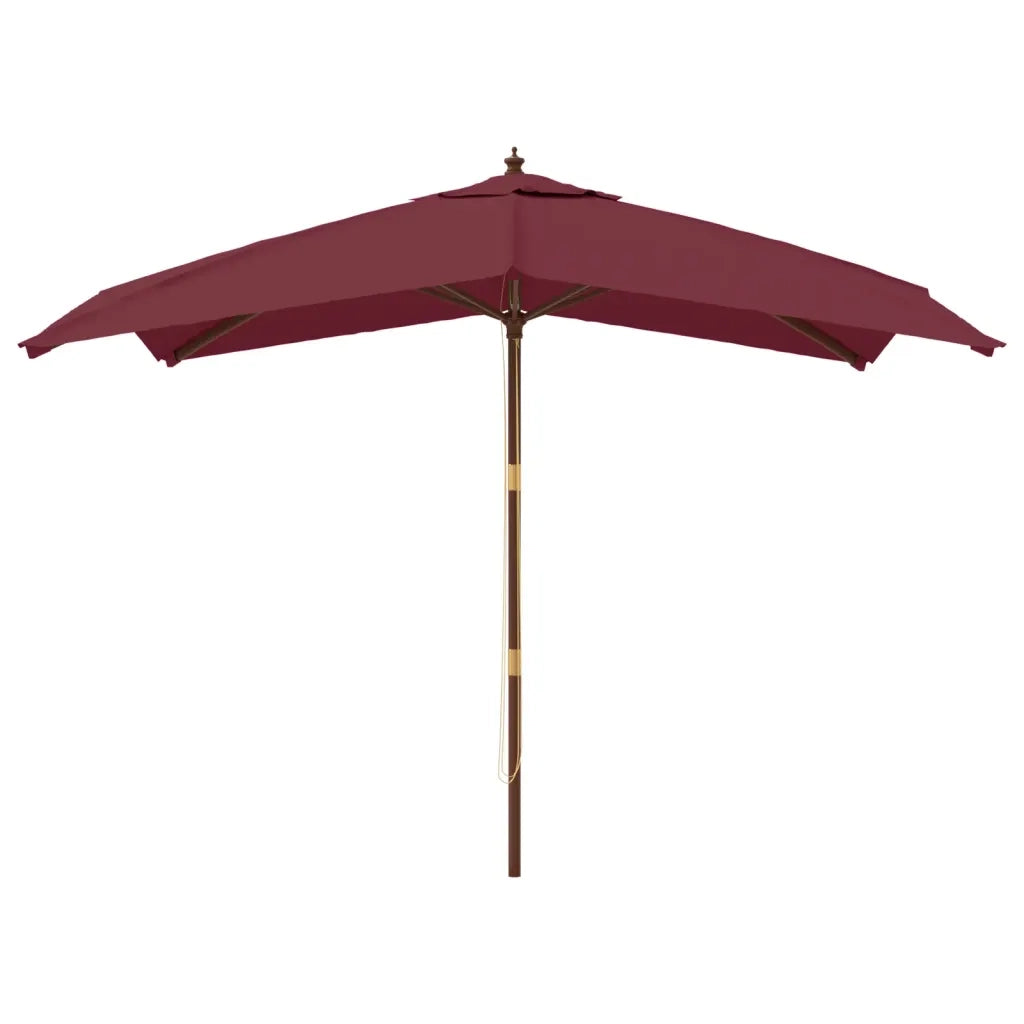 Ombrellone da Giardino-Ombrello da Balcone Palo Legno Rosso Bordeaux 300x300x273 cm