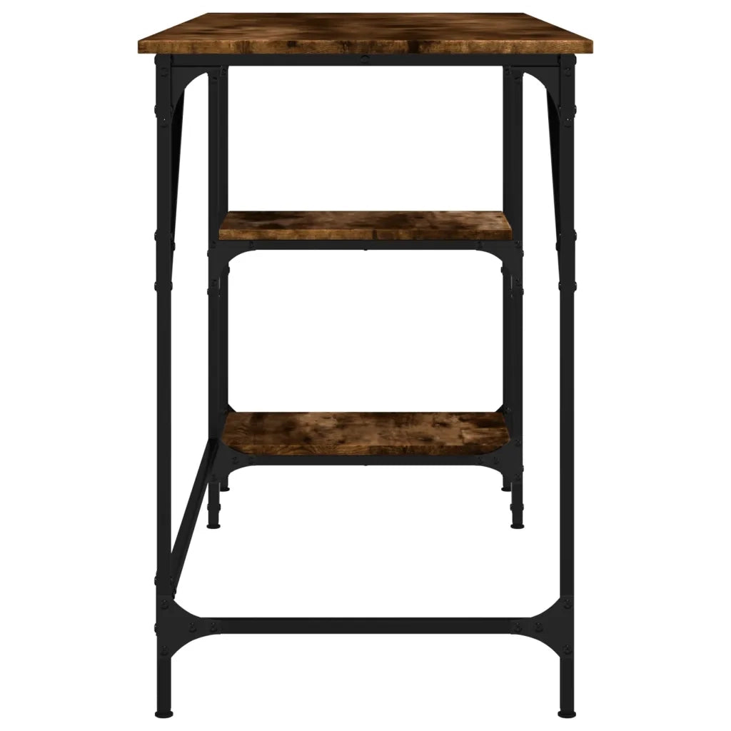 Scrivania Rovere Fumo 120x50x75cm Metallo e Legno Multistrato 845323