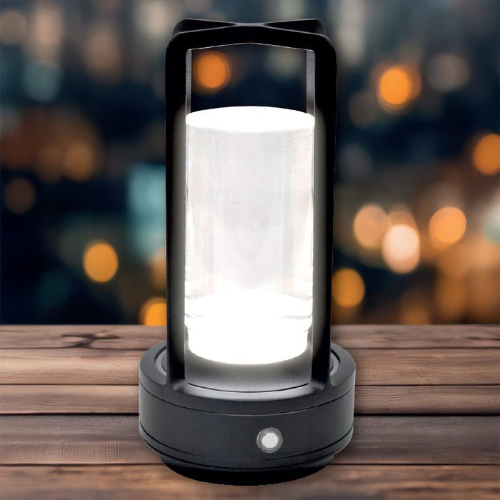 LAMPADA DA TAVOLO CYLINDER RICARICABILE USB NERA D