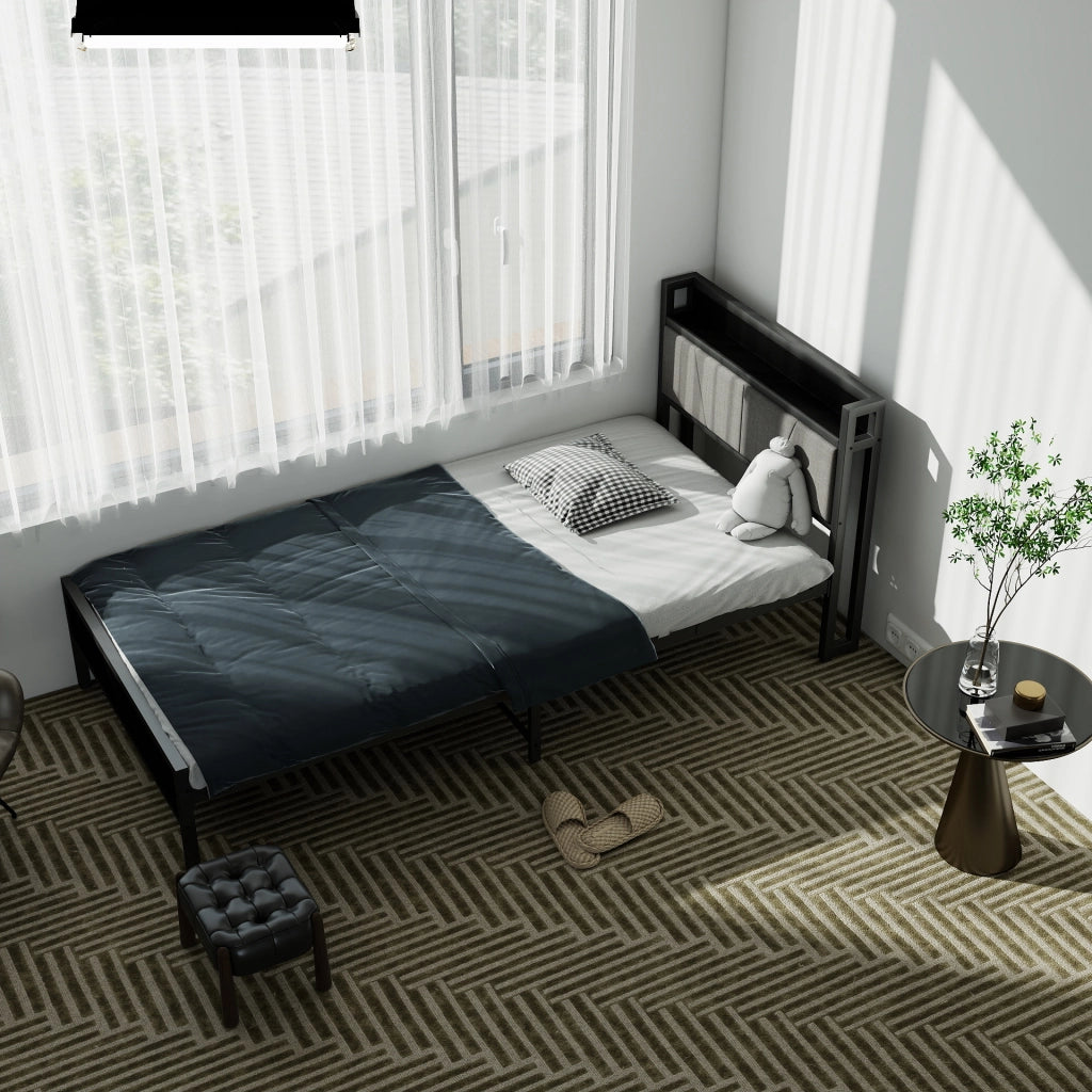 Letto singolo 90x200 cm, colore nero