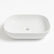 Lavabo da appoggio ceramica bianco rettangolare arredo bagno 50,5x40,5x14 cm *** finitura- opaco, confezione 1