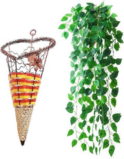 Piantine ornamentali artificiali in set da 2 - decorazione per muro per interni ed esterni