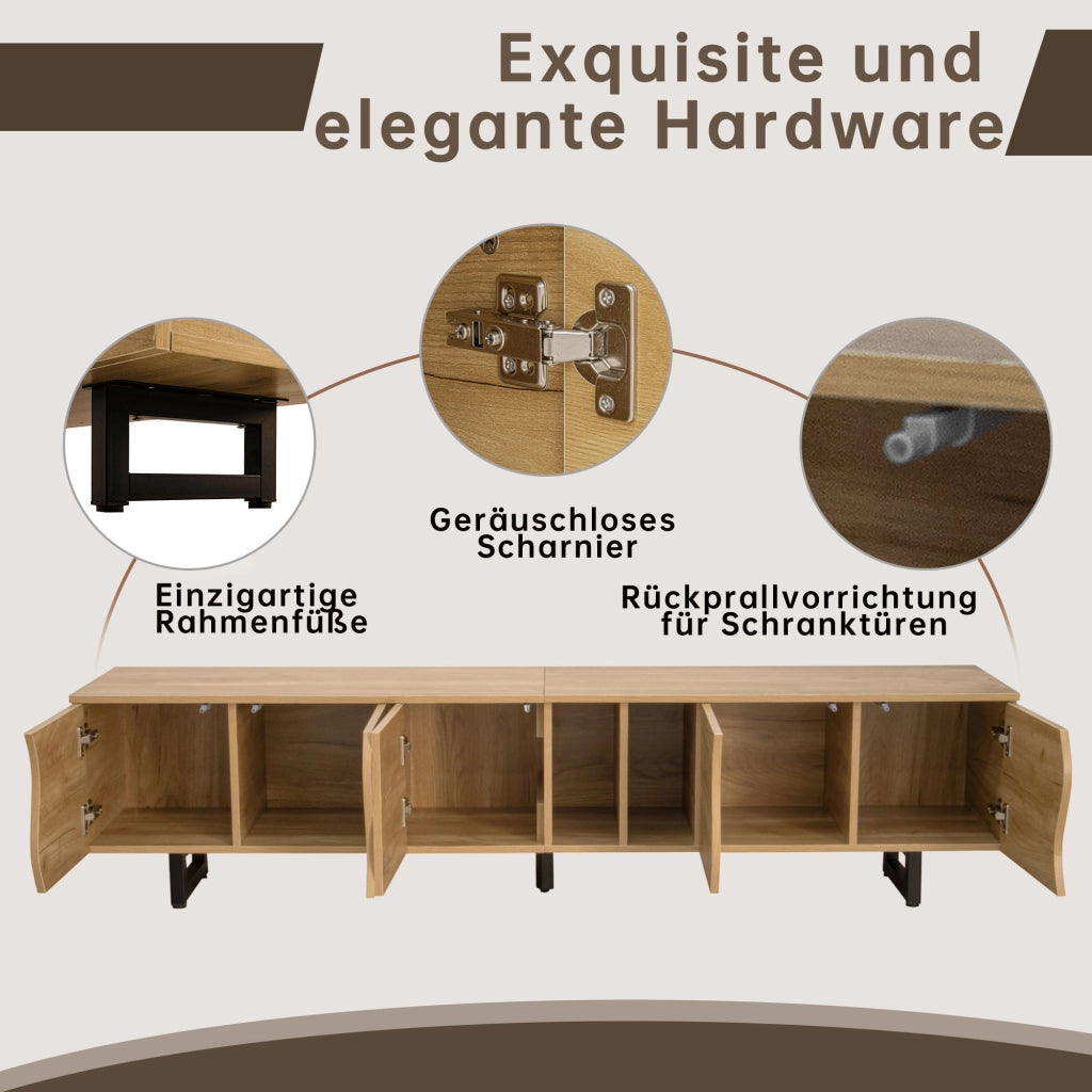 MOBILE TV 191x38x46,5 cm in MDF e Truciolare Naturale