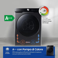 Samsung Asciugatrice 16 Kg Classe A+++ Inverter con Pompa di Calore Profondità 84 cm Wi-Fi colore Nero - DV16DG8600BVU3