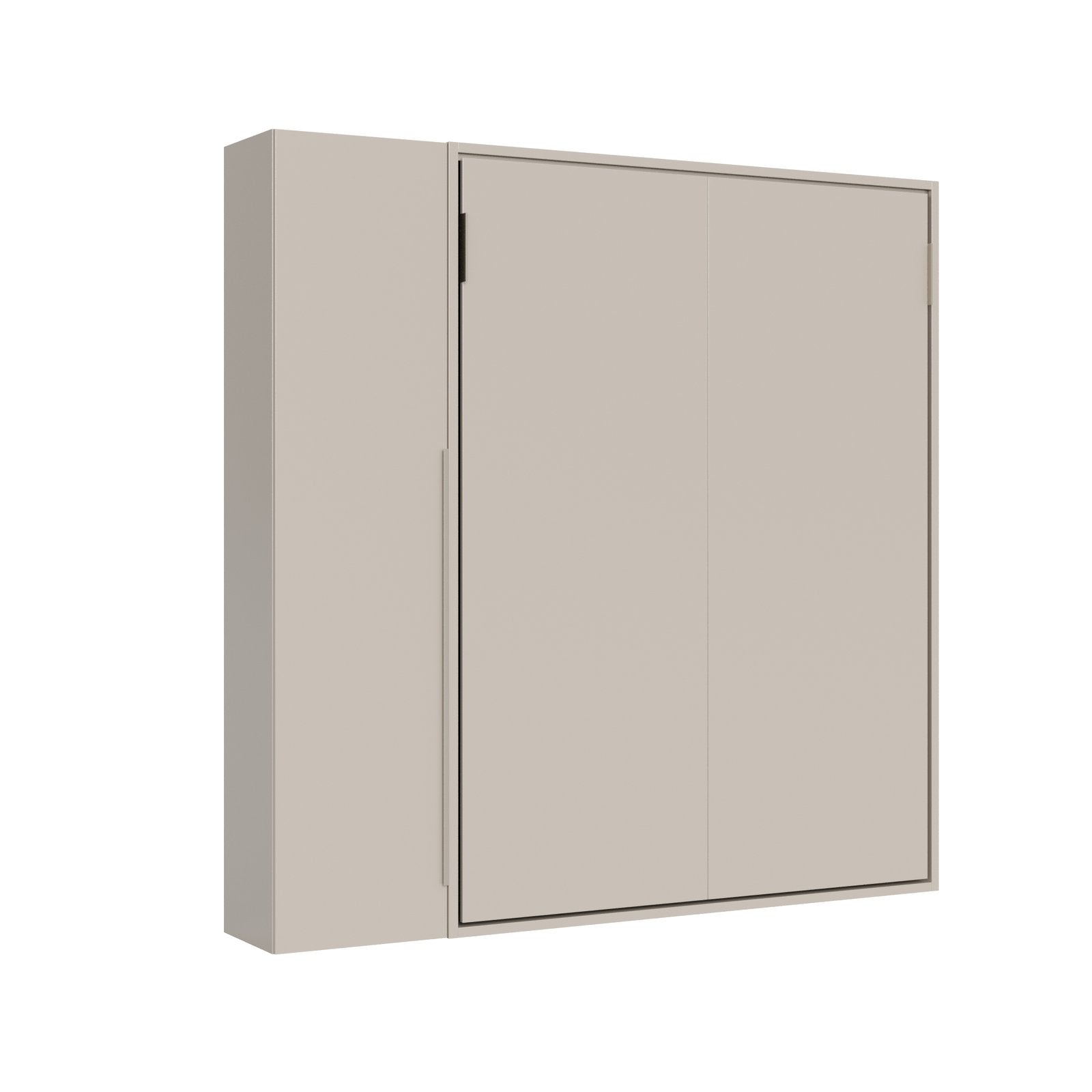 Letto matrimoniale francese a scomparsa 140 con armadio 1 anta sinistra - VERSIA Materasso: Senza Materasso, Colore Struttura: Argilla