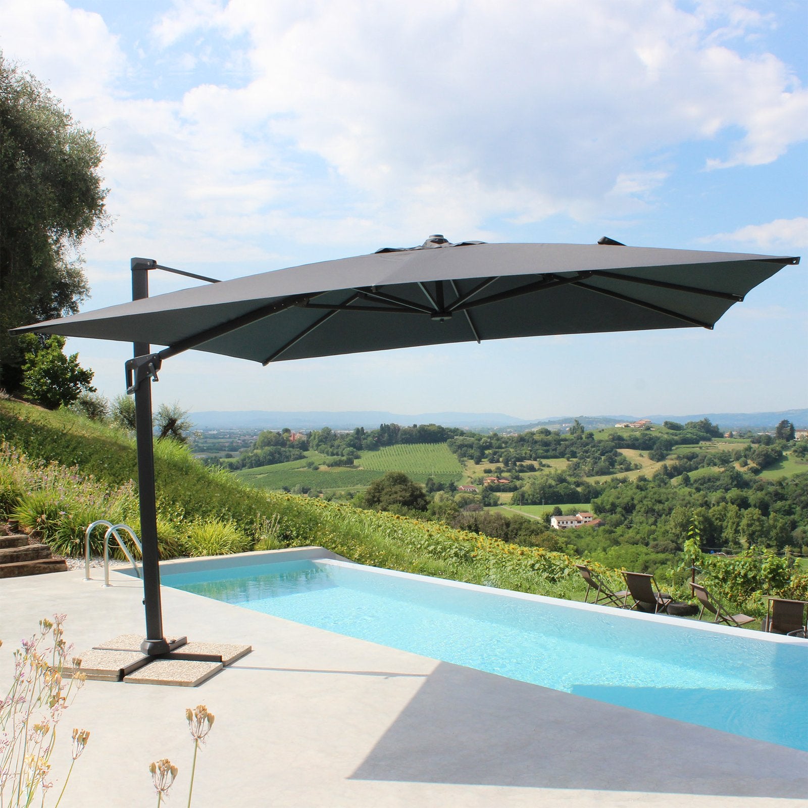 Ombrellone decentrato 4x4 in alluminio - ISARIS