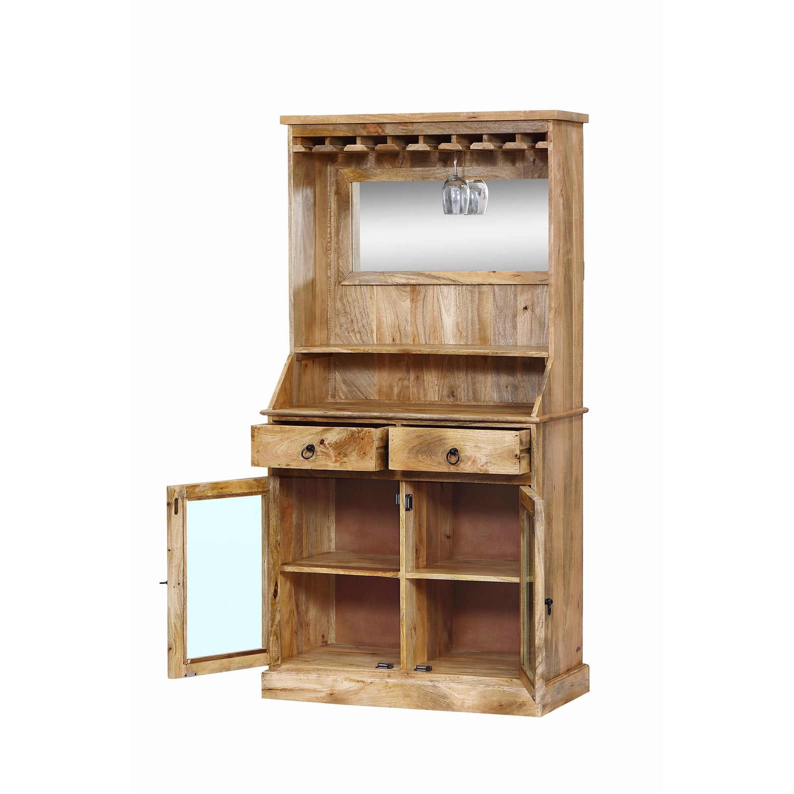 Credenza in legno con porta bicchieri 2 ante 2 cassetti - EPIONE