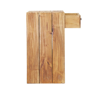 Comodino in legno rustico con cassetto - CASSIEL