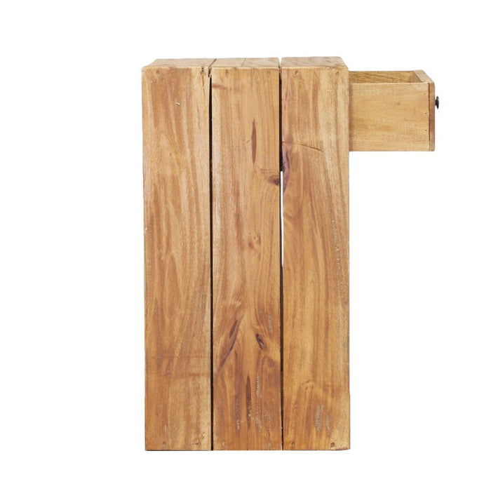 Comodino in legno rustico con cassetto - CASSIEL