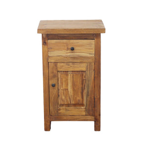 Comodino in legno rustico 1 anta 1 cassetto - CARME