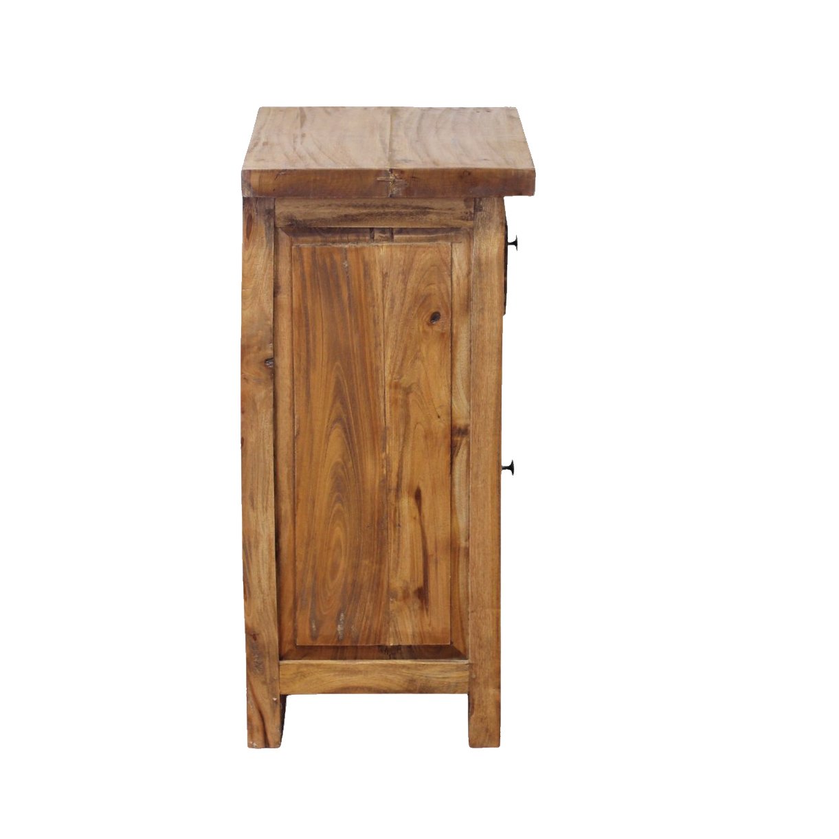 Comodino in legno rustico 1 anta 1 cassetto - CARME