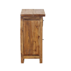 Comodino in legno rustico 1 anta 1 cassetto - CARME