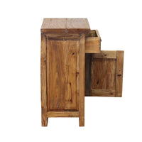 Comodino in legno rustico 1 anta 1 cassetto - CARME