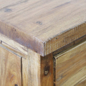 Comodino in legno rustico 1 anta 1 cassetto - CARME