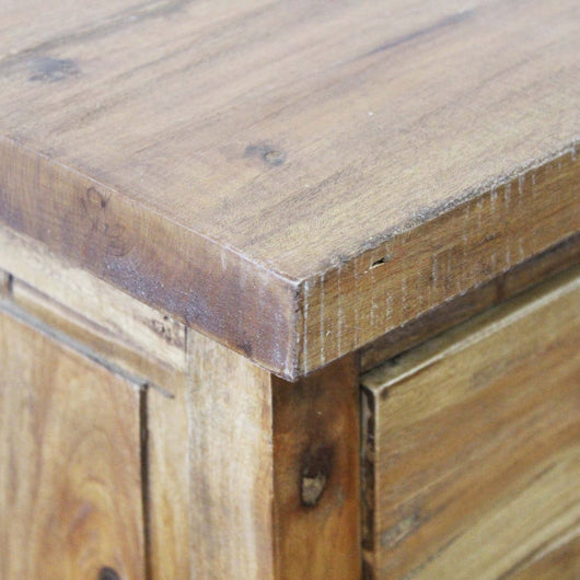 Comodino in legno rustico 1 anta 1 cassetto - CARME