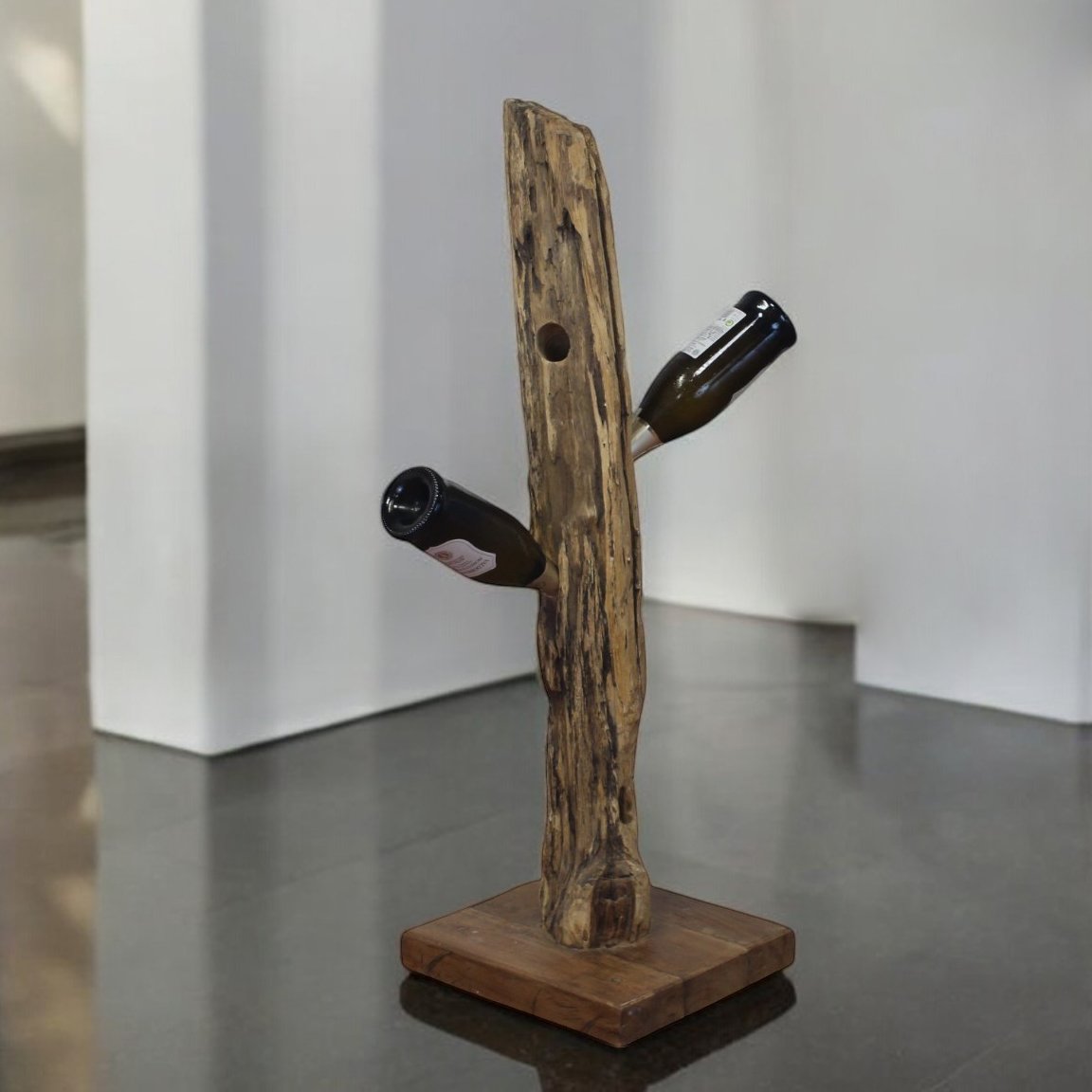 Porta bottiglie in legno rustico - CALYPSO