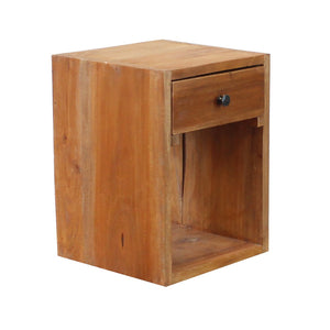 Comodino in legno rustico con cassetto - AURAEL