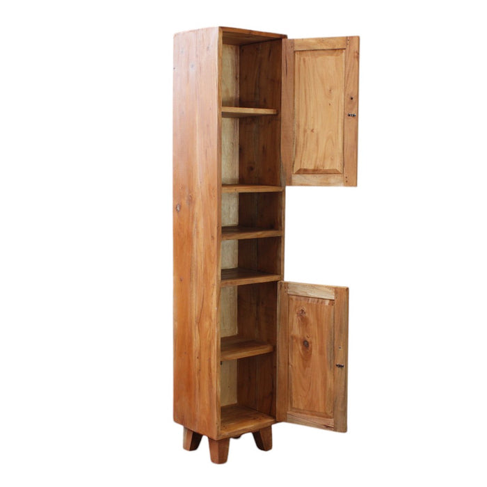 Mobile colonna in legno rustico 2 ante 2 ripiani - AUGUSTA