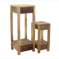 Porta vasi coppia in legno rustico - ARESIA