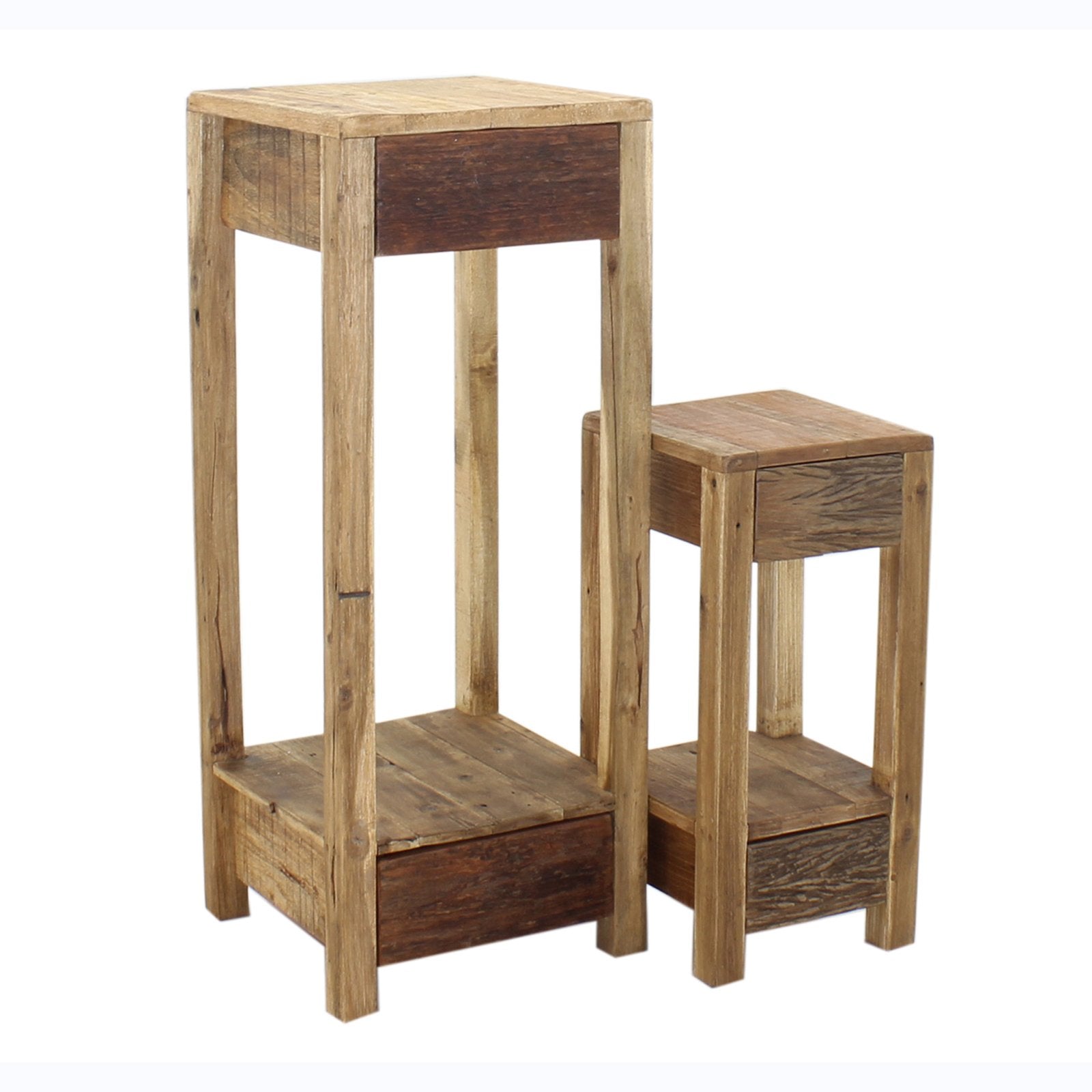 Porta vasi coppia in legno rustico - ARESIA