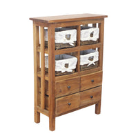 Mobile in legno 4 cassetti 4 ripiani con ceste - AGAPIA