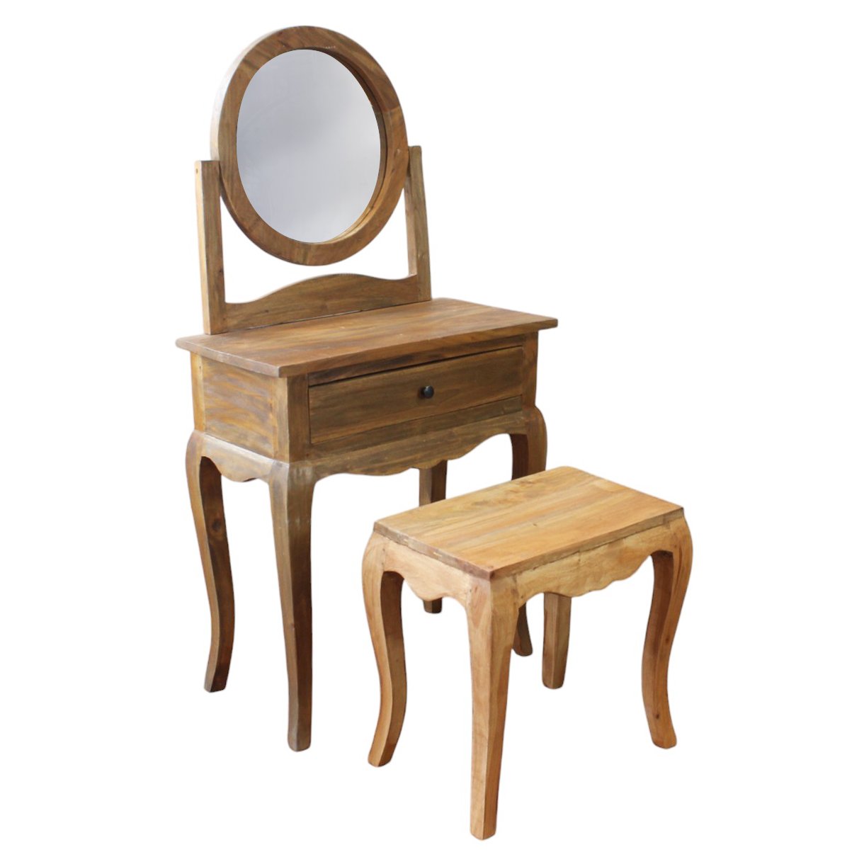 Tavolino specchio con sgabello per toeletta - SALMACIS