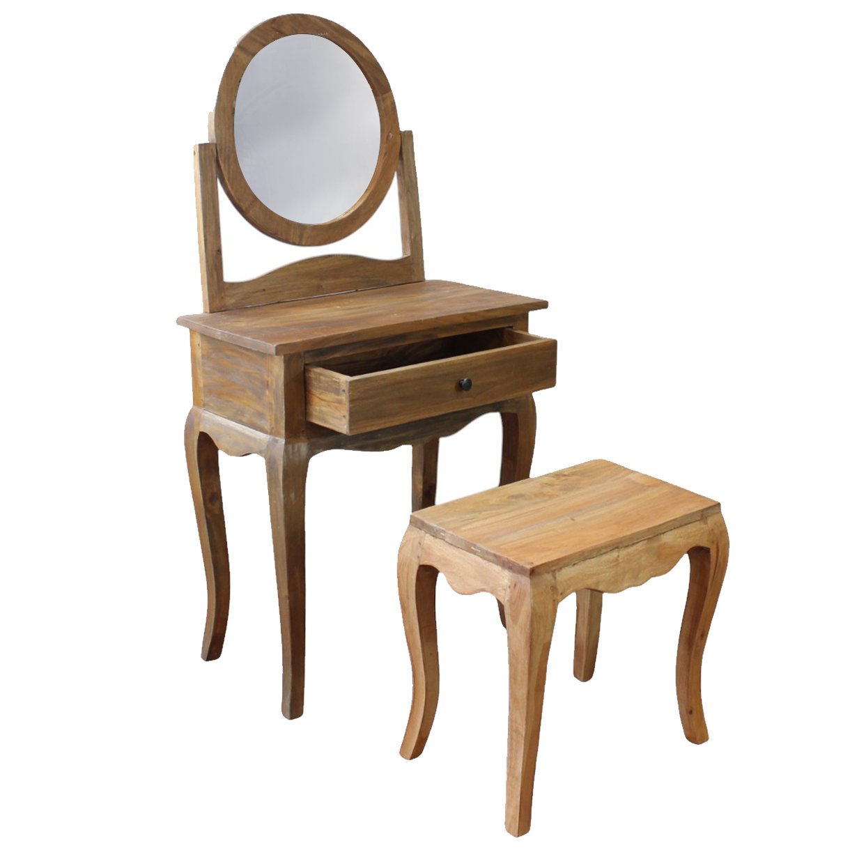 Tavolino specchio con sgabello per toeletta - SALMACIS