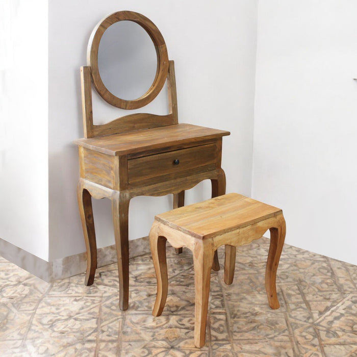 Tavolino specchio con sgabello per toeletta - SALMACIS