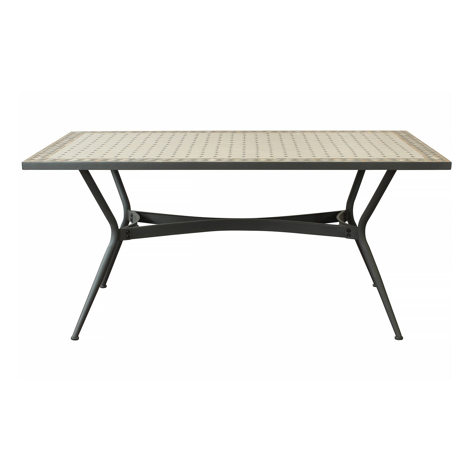 Tavolo da giardino in acciaio e mosaico - LIVIA