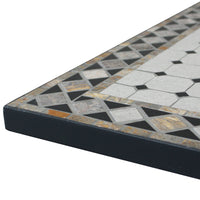 Tavolo da giardino in acciaio e mosaico - LIVIA