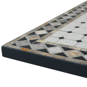 Tavolo da giardino in acciaio e mosaico - LIVIA