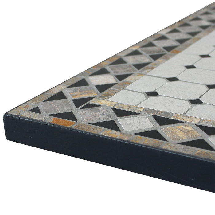 Tavolo da giardino in acciaio e mosaico - LIVIA