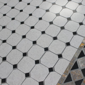 Tavolo da giardino in acciaio e mosaico - LIVIA