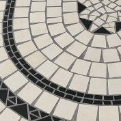 Tavolo da giardino in acciaio e mosaico - ORIANA